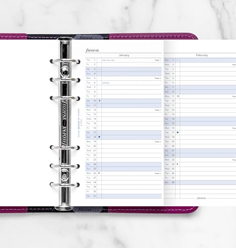 Filofax 2026 System Planner Refill, Bible Vertical Year Planner, January Start, White, 26-68402, Officially Imported