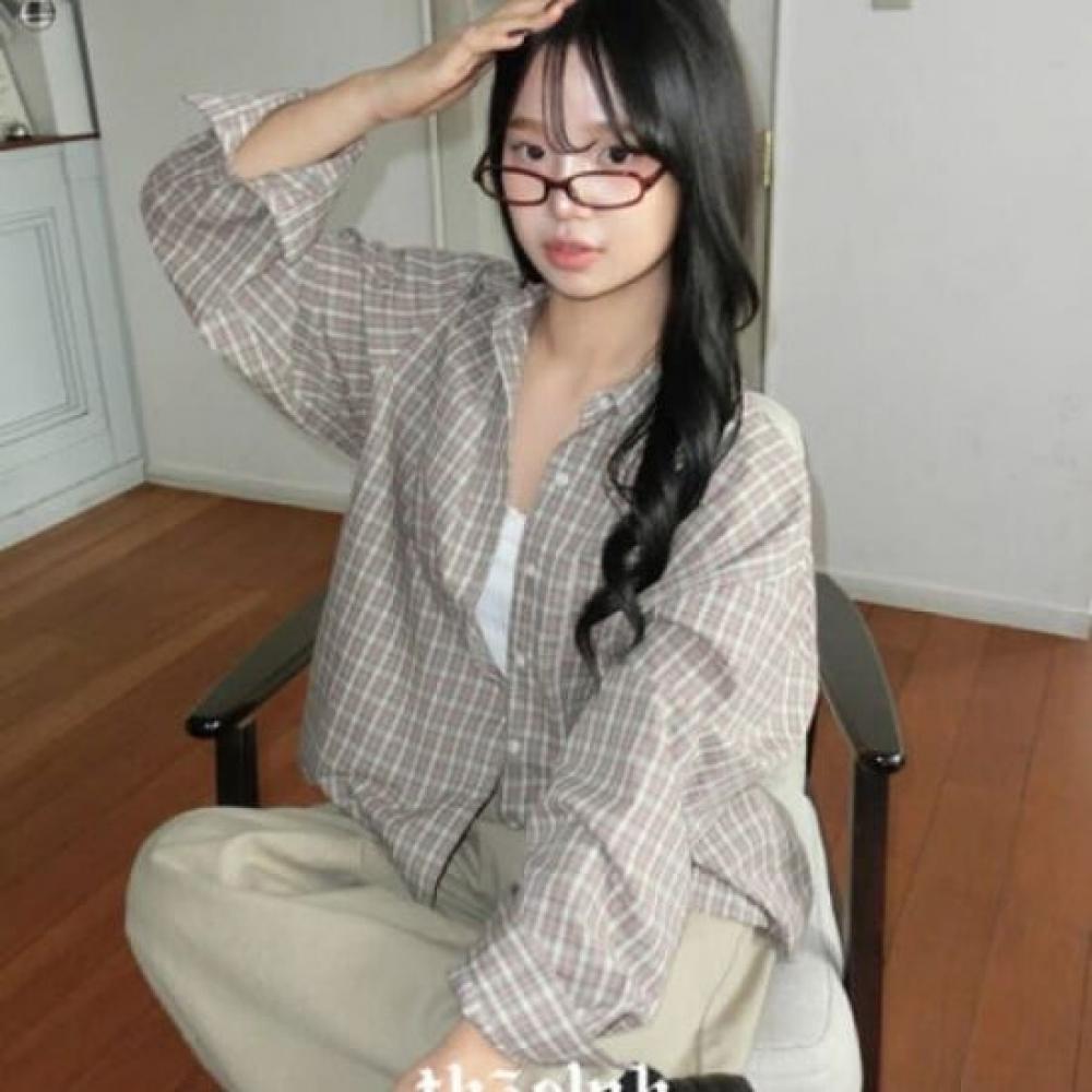 The Pink Loose Fit Pocket Check Shirt