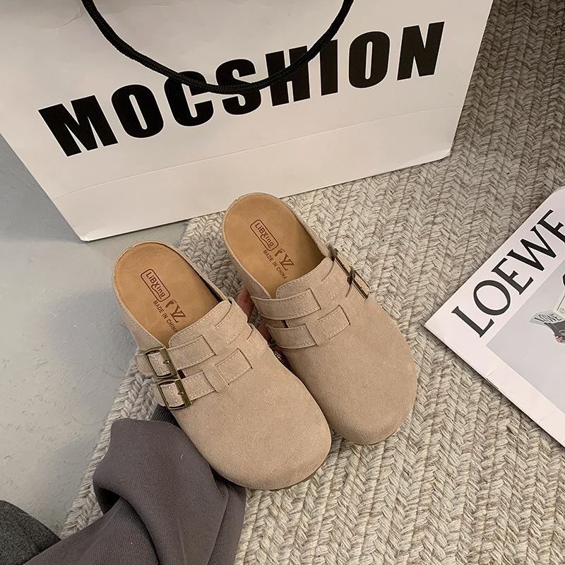 Retro bag head half slippers women's spring and summer new wear comfortable lazy versatile drag