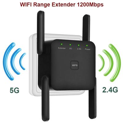 5 GHz WiFi Extender Bezdrátový zesilovač Wi-Fi s dlouhým dosahem Adaptér AC1200 1200 Mb/s Wi-Fi zesilovač 802.11N Wi-Fi opakovač signálu