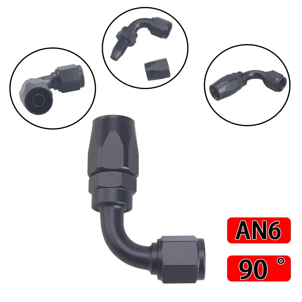 Universal AN4 AN6 AN8 AN10 AN12 Straight 45 90 120 180 Degree Oil Fuel Swivel Hose End Fitting Oil Hose End Adaptor Kit Tube Joi Fuel Injectors 6