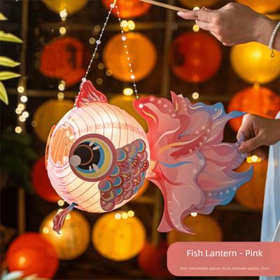 New Cartoon Goldfish Mid-Autumn Festival Lantern Material Package Handmade Mid-Autumn Festival DIY Lantern Koi Lantern Festival