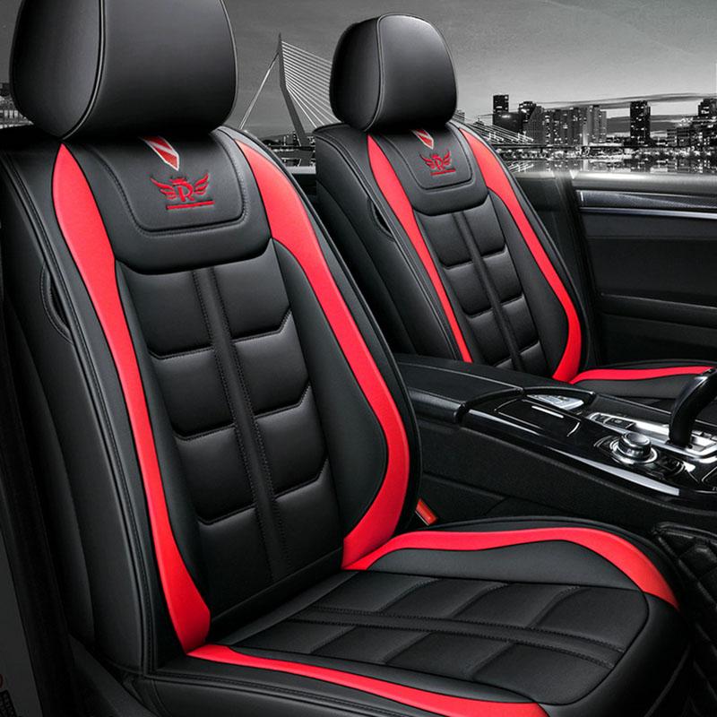 

Чехлы на сиденья водителя/переднего пассажира Полностью закрытые Одноместные Кожаные Подушки для Автосиденья Всесезонные Совместимые Чехлы на Сиденья(Только подушка сиденья) 1PC чёрный/красный