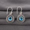 Swiss Blue Topaz Earring Gemstone Earring, 925 Solid Sterling Silver Earrings Jewelry Handmade Earrings, Silver Jewelry For Gift
