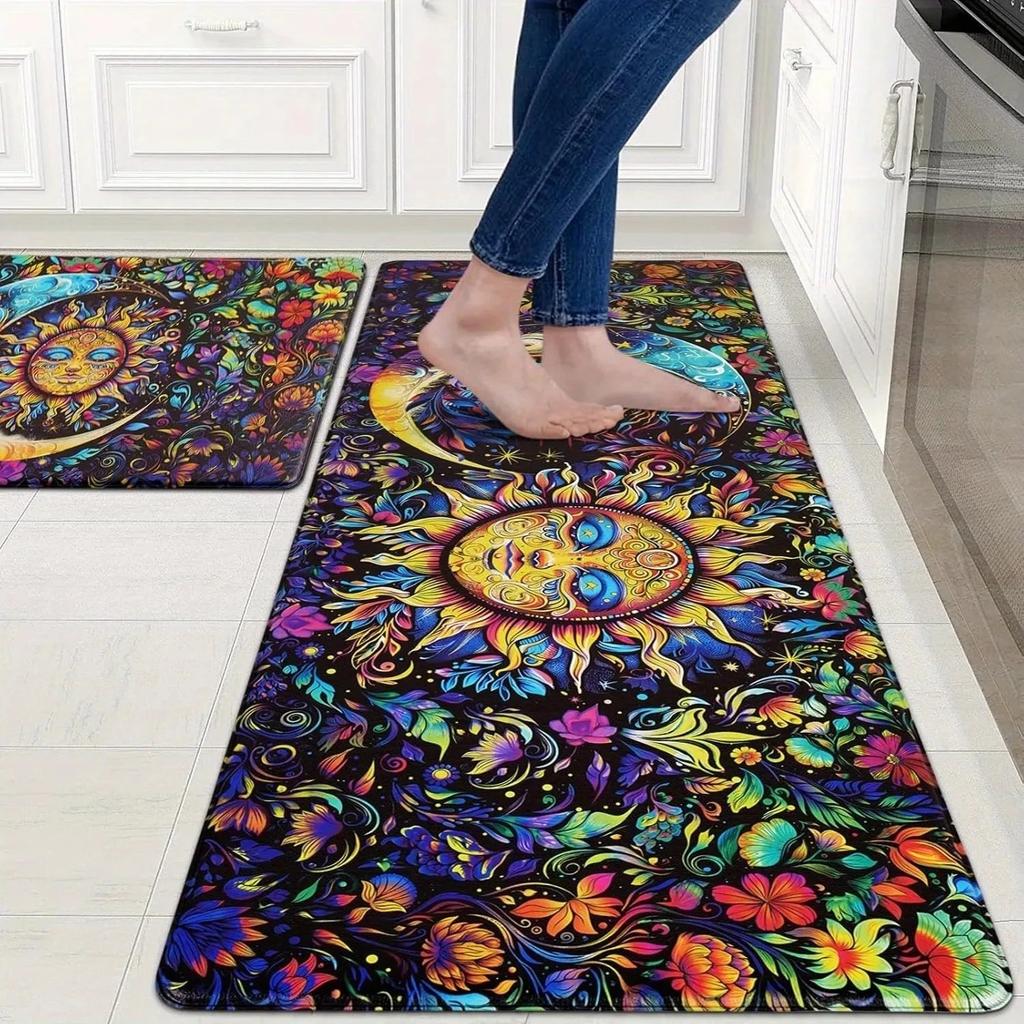 1PC Paw Print Pattern Kitchen Rug Non-Slip Door Mats Pop Design Bathroom Rug Bath Mat Carpet for Home Sink Laundry Decor