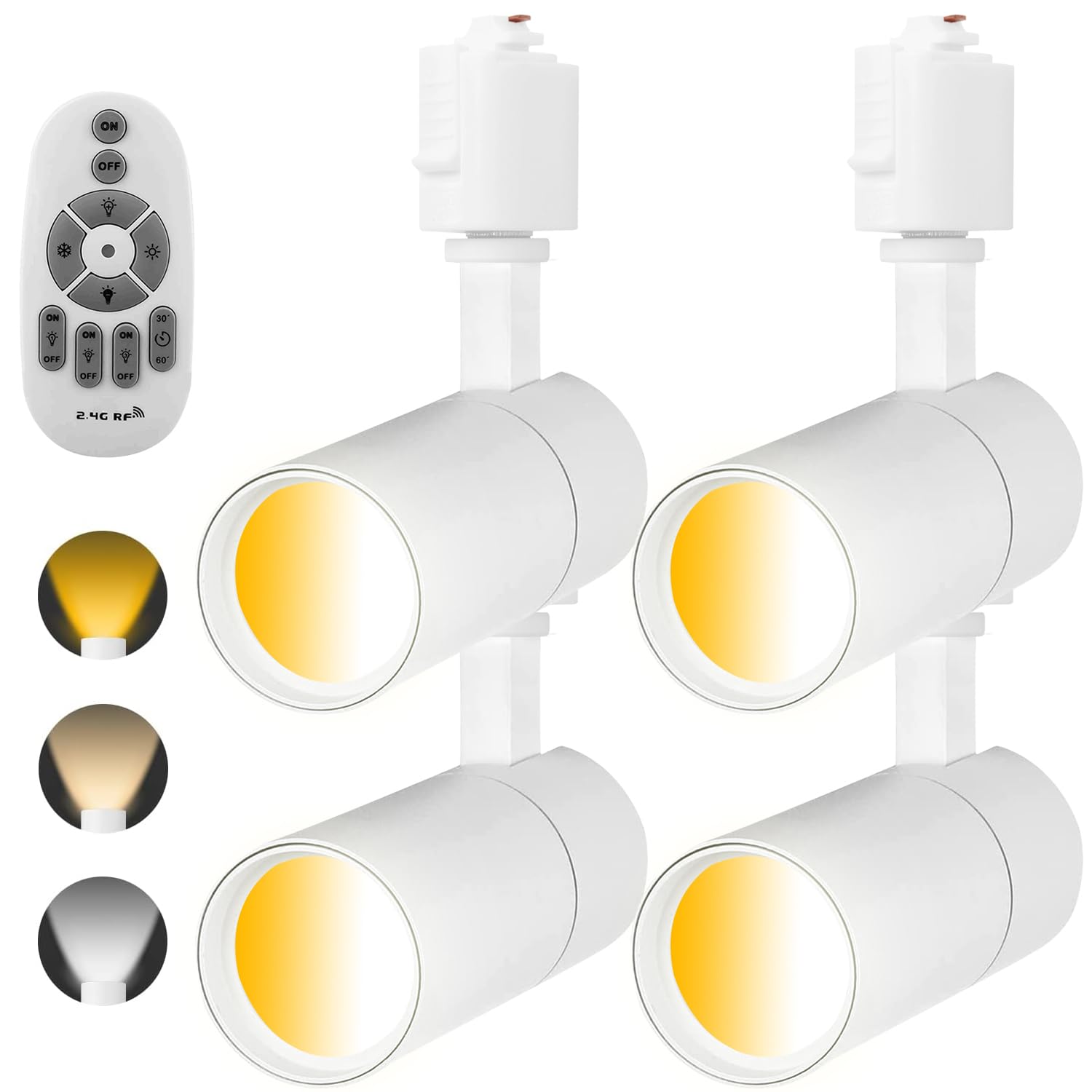 

100W equivalent spotlight for lighting rails, dimmable, color-adjustable, with remote control, available in warm white, daylight, and cobalt white,