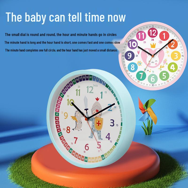 10-Inch Children's Educational Silent Wall Clock - Teaching & Learning Toy
