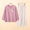 Women's Embroidered Cotton Linen Summer Outfit
