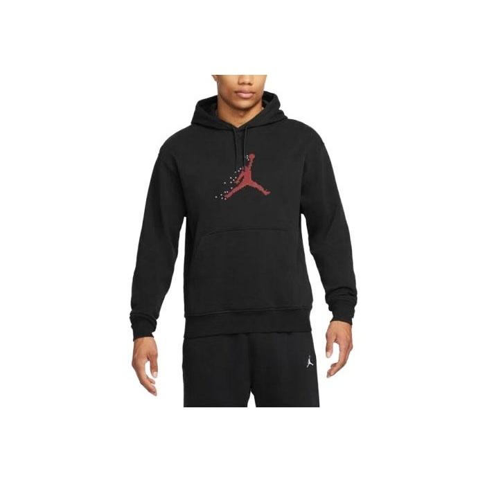 Jordan Logo Print Hoodie Men Tops Black FD7466-010