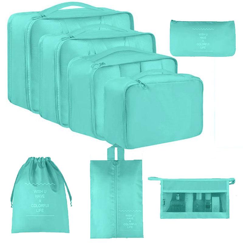 Seven-Piece Travel Storage Set: Wash Bag, Clothes, Underwear Organizer & Folding Sub-Pack