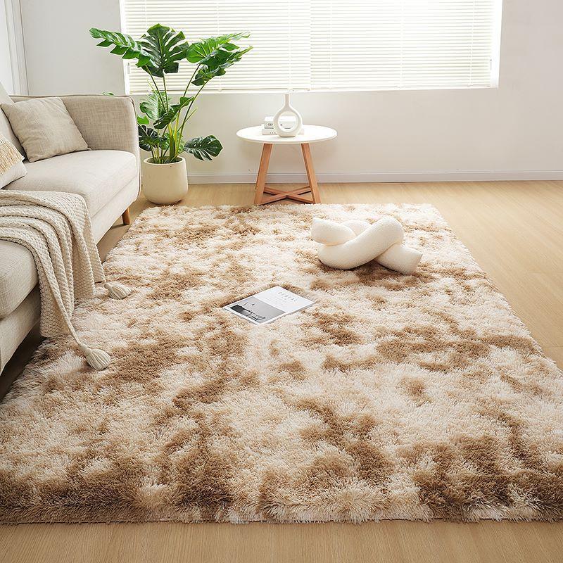 Plush Tie-dye Living Room Full Carpet Floor Mat Thickened Soft Carpet Bedroom Bedside Silk Wool Floor Mat