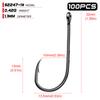 100pcs High Carbon Steel 1#-6/0# Fishing  Hook Single Barbed Hook Fishing Accessories