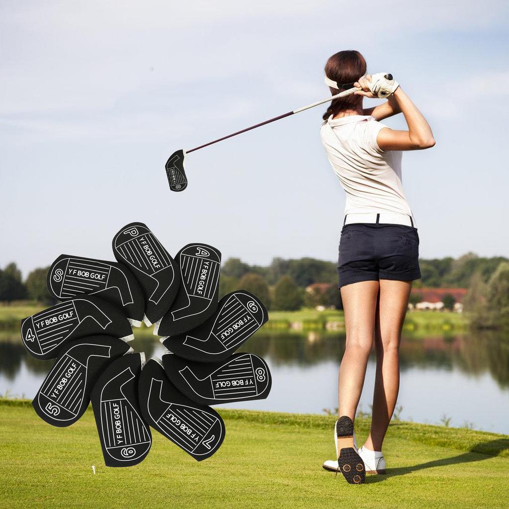 9Pcs Golfs Mallet Putter Headcover Golfs Club Head Cover for Men Women, Golfs Driver Golfs Club Cover Iron Headcover