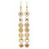 7 Chakra Drop Earrings Stainless Steel Chakras Earrings with Zircon Hindu Buddhism Yoga Meditation Jewelry Amulet Earrings