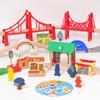 Wooden Train Track Set Electric Magnetic Train Railway Toys Compatible with Brand Track Educational Toys for Children's Gifts