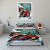 Christmas Car Repair Illustration Bedding Duvet Cover Set  (1*Duvet Cover 2*Pillowcases, Without Duvet Insert)