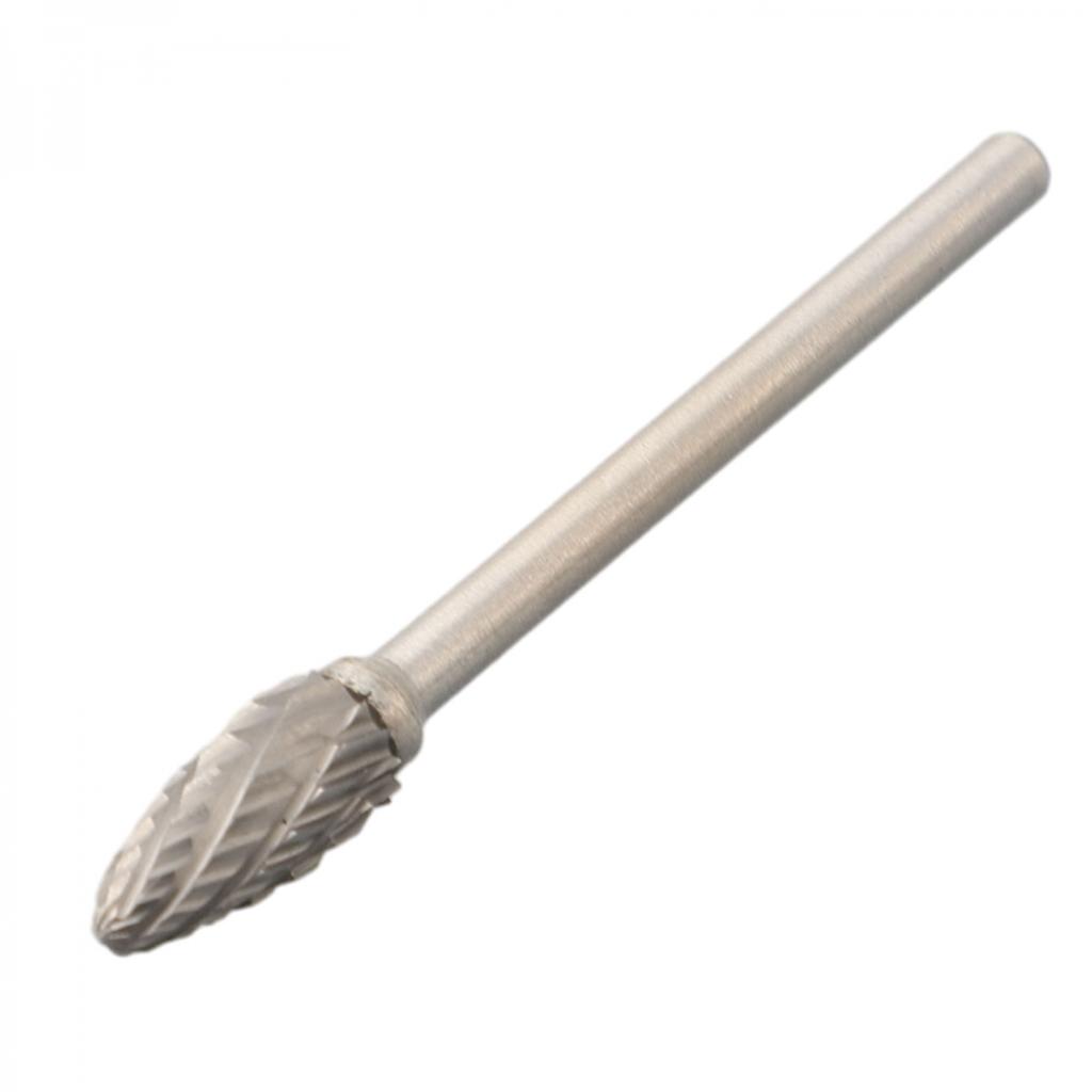 1pc Burrs 3x6mm Tungsten Rotary Drill Carving Bit Double Cut 1/8" Shank