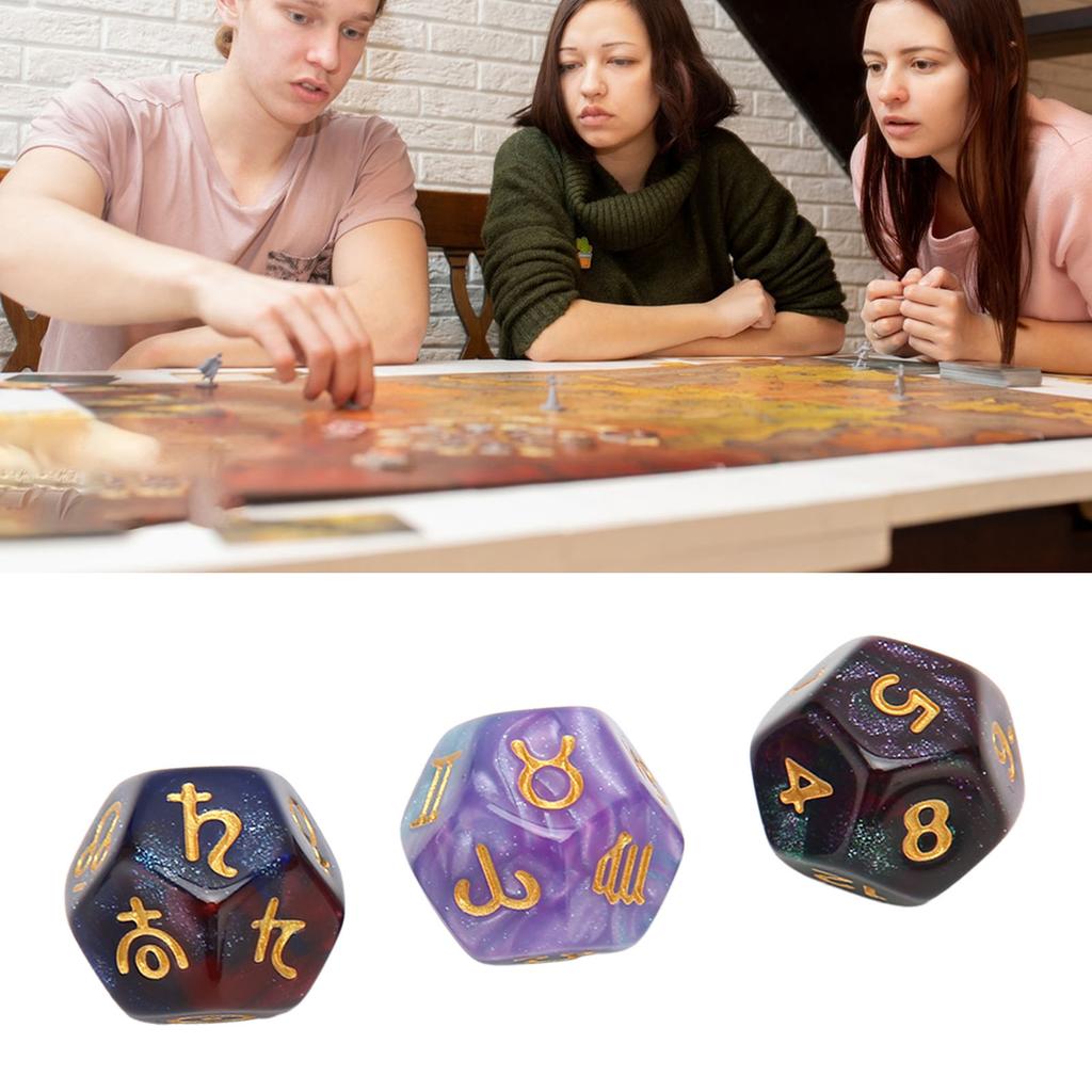 9PCS Polyhedral Dice Set Waterproof Plastic Lightweight Portable Table Gaming Dices for Travel Picnic
