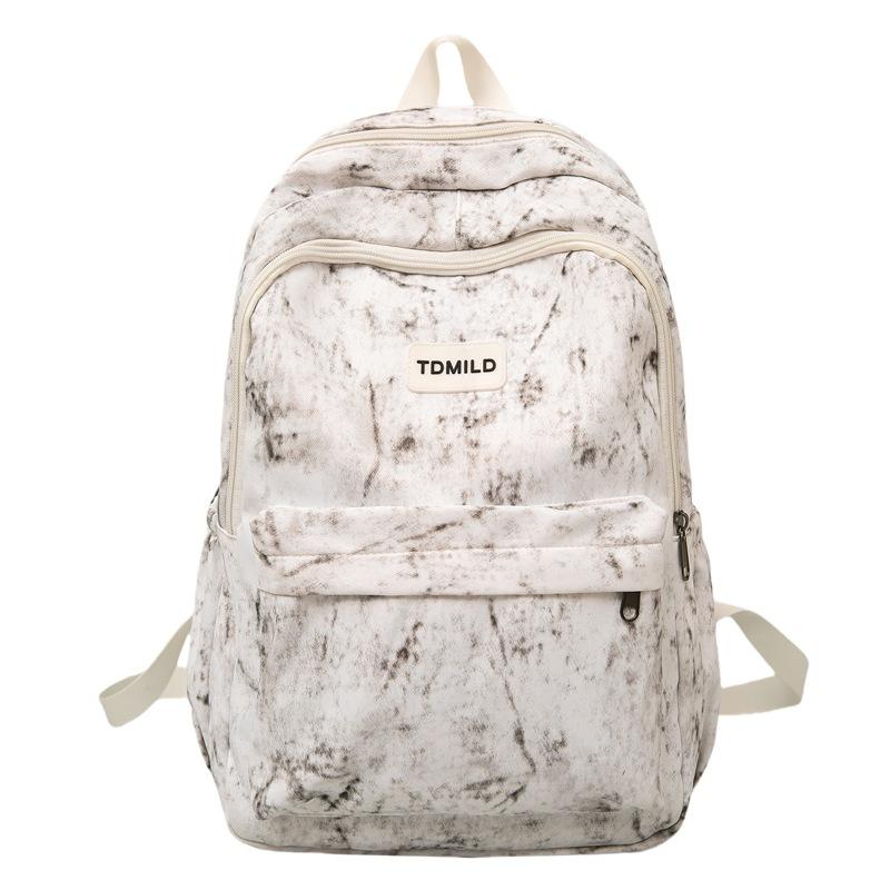High Value Schoolbag Female Niche Design Sense Junior High School Students High School College Students Tie Dye Backpack Light Travel Backpack