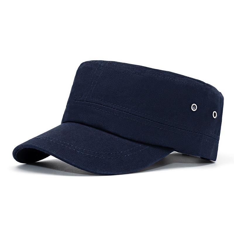 Men's Cotton Cap Solid Color Flat Cap Outdoor Sports Cap Sunscreen Cap