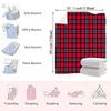 Classic Tartan Plaid Throw Blanket - Bright Red with Black & White Checkered Pattern, Symmetrical Traditional Design, Soft &