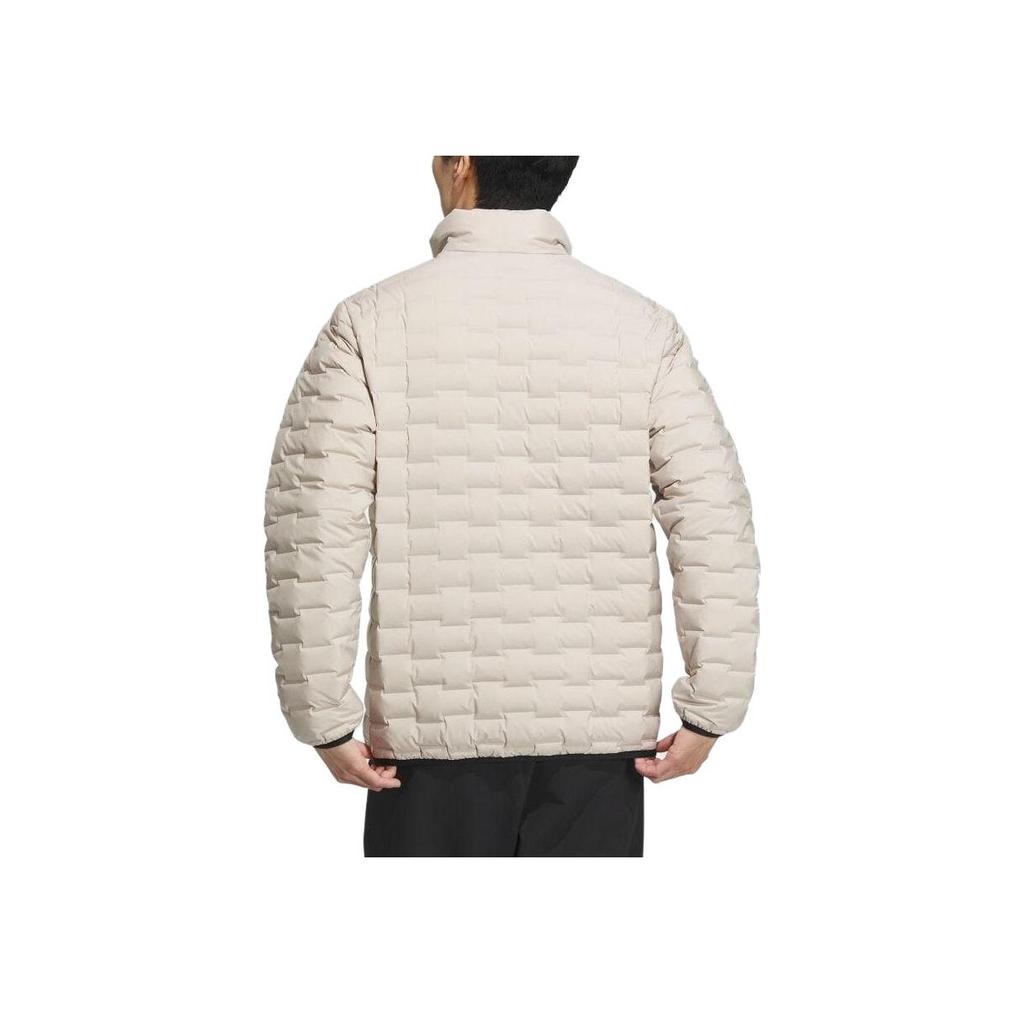 adidas 800 Daunen Buchstaben-Print Stehkragen Reißverschluss Langarm Jacke Herrenjacke Weiß IS8920