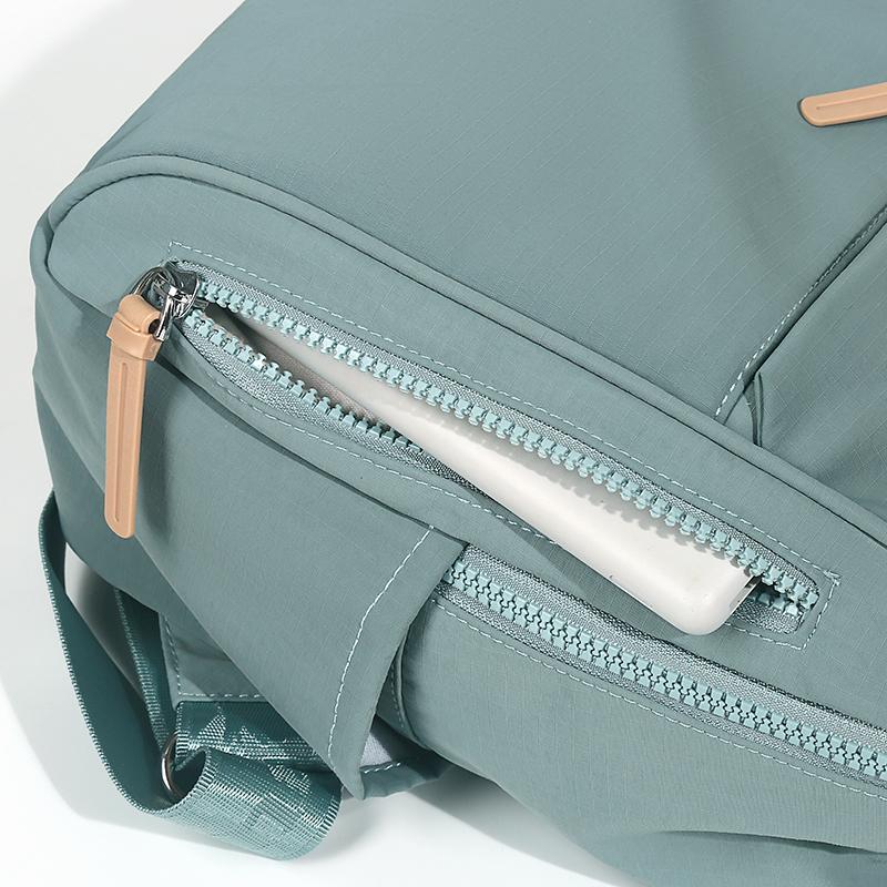 Women's Nylon Backpack with Multiple Zipper Pockets Large Capacity School Bag for Students Daily