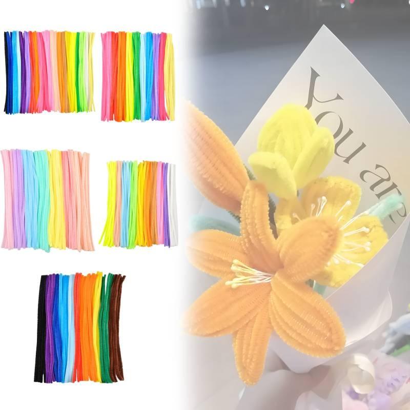 Plush Colored Twisting Rod Diy Simulation Strips Folding Rod Flowers Kid Toy