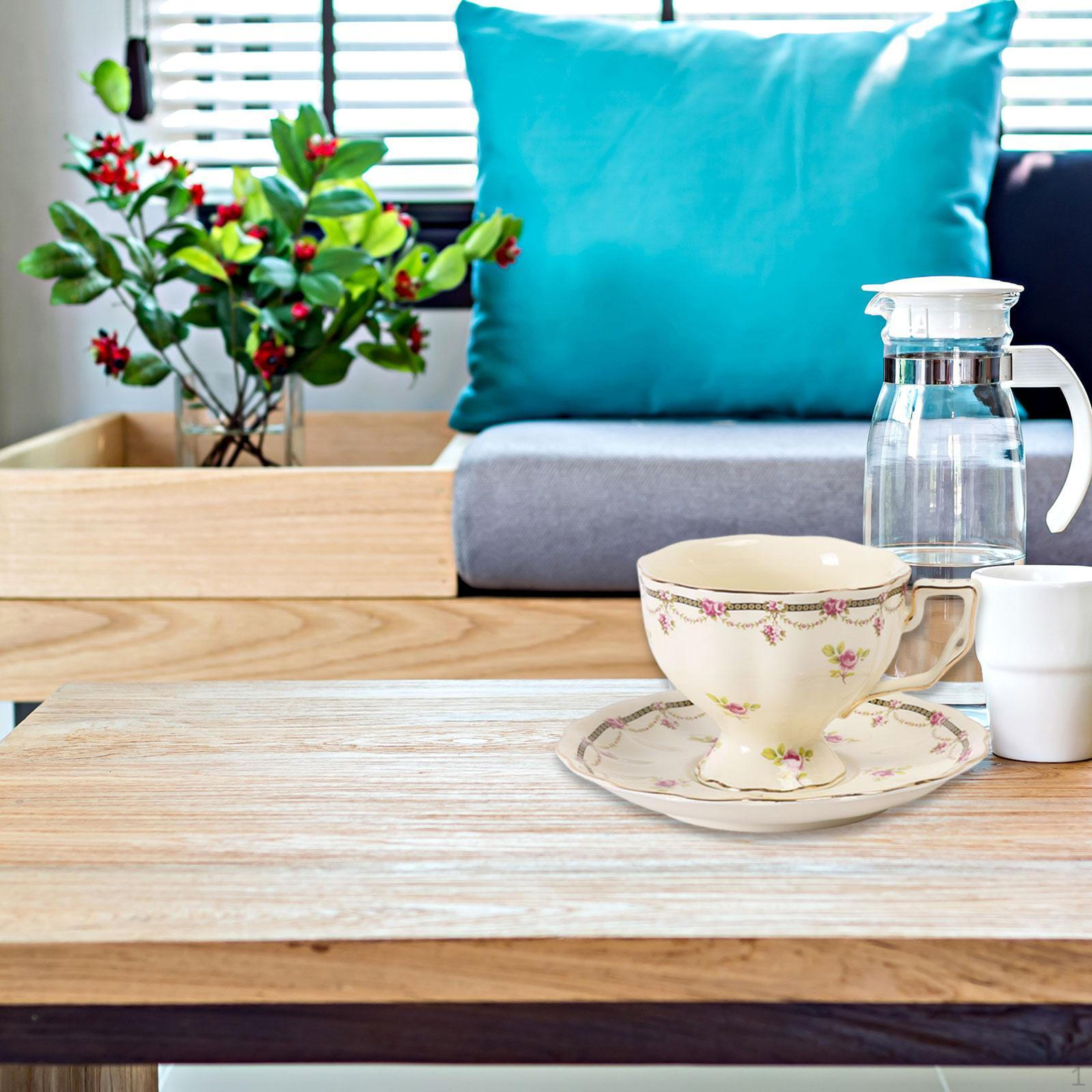 

Ceramic Coffee Cup and Saucer Set Afternoon Tea Festival Gift Tabletop Drinkware Versatile