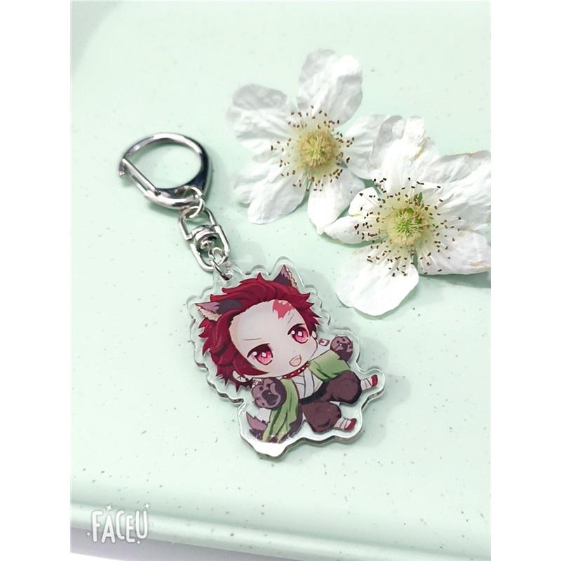 Anime Keychains Keychain Demon Slayer Kimetsu No Yaiba Acrylic Key Ring Cute Funny Cartoon for Friends