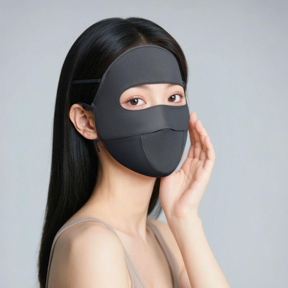 Sunscreen Face Scarf Sunscreen Mask Summer Face Cover Adjustable Ice Silk Mask  Hiking