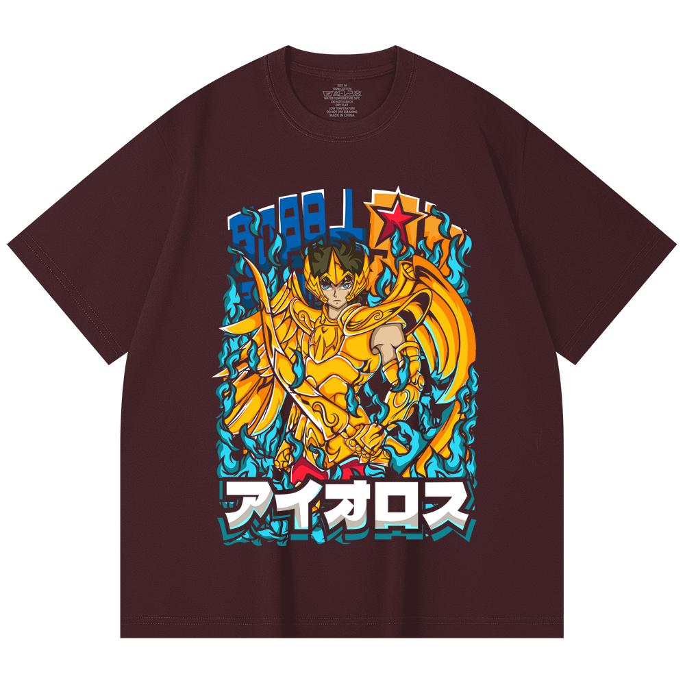 

230 Gsm 100% Cotton Saint Seiya V12 Aiolos Print Unisex Heavy Cotton T Shirt 2XL