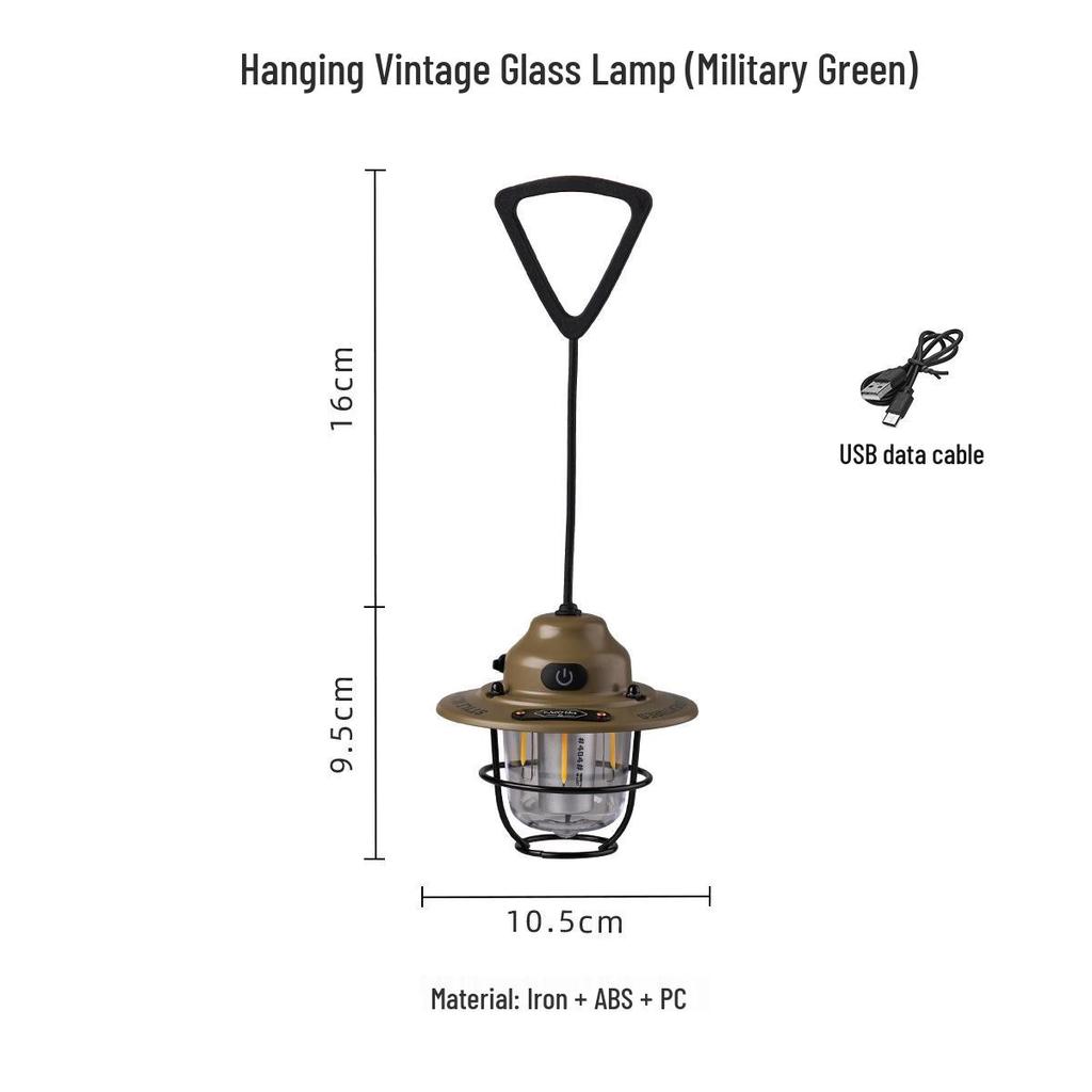 Mini Pinecone Retro Handheld Lamp - 8h Battery Life Outdoor Camping Light