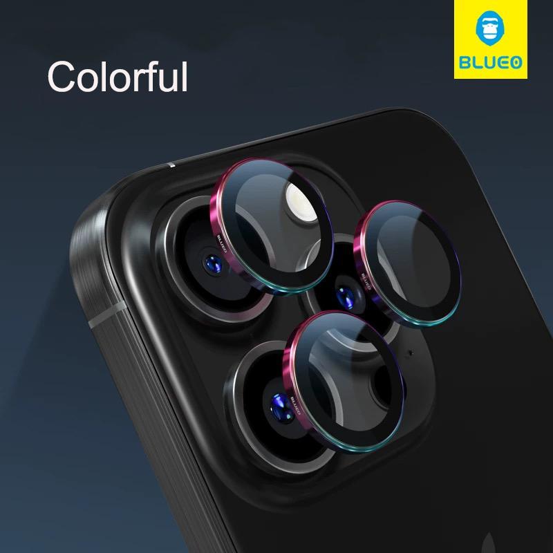 Blueo Sapphire Material For iPhone 16 Pro Max Camera Lens Protector, Metal Anti Scratch Cover for iPhone 16 Pro Lens Protector
