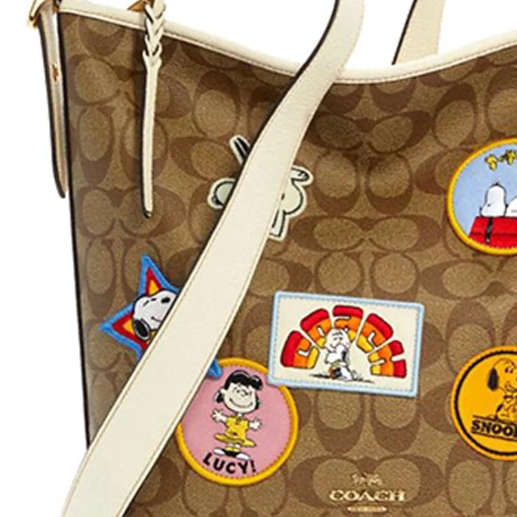 COACH Snoopy Artificial Leather Crossbody Bag , Shoulder Bag Women's Khaki (Unisex) Crossbody Bags C4112 IMLOT