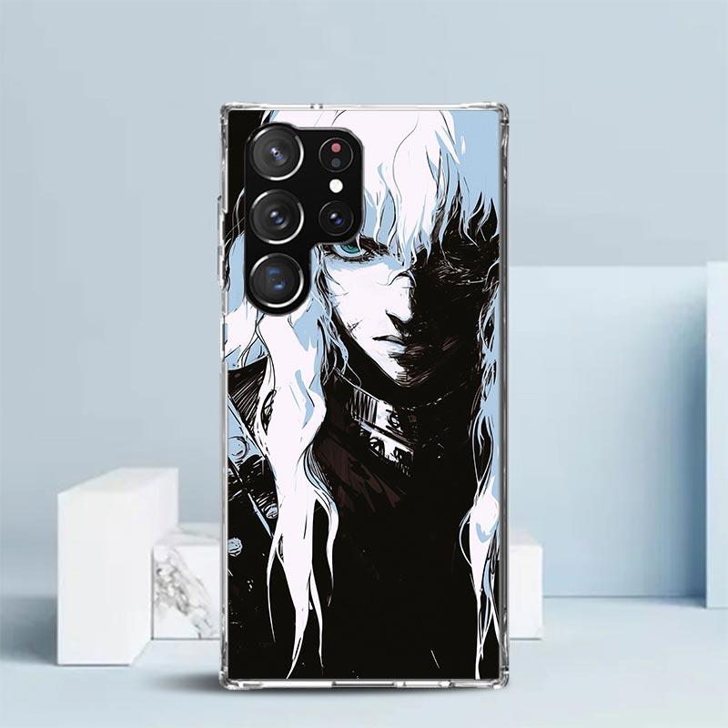 Black White G-Guts B-Berserks Phone Case For Samsung Galaxy S24 S25 Edge S26 Ultra S22 S23 Plus S21 + S20 FE Soft TPU Back Cover