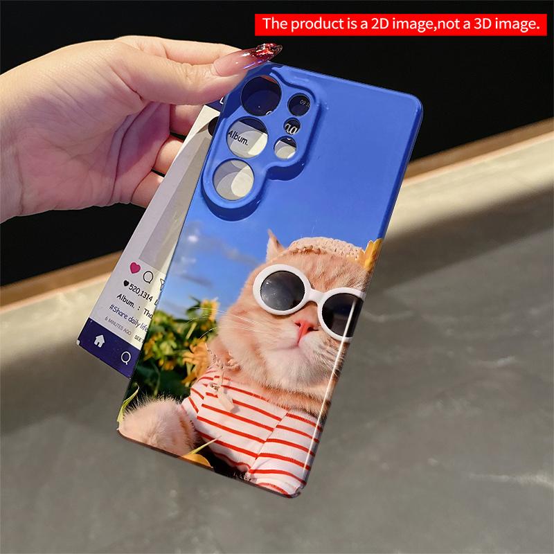 2DFlat Samsung phone case Sunglasses Cat in Sunflower Field Applicable to Galaxy S22 S23 S24 S25ULTRA S26 A12 A13 A14 A15 A16 A34 A35 A54 A55