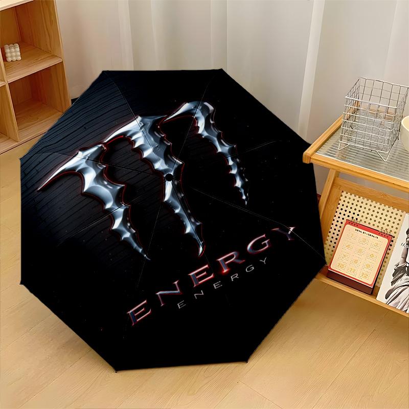 Stampa Monster Energy 8?Ombrello Pieghevole Automatico con Stecche Resistente al Vento Leggero per Viaggi all'Aperto