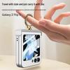 GKK Samsung Z Flip5 Full Coverage Frosted Case with Finger Ring Buckle & Small Folding Hinge.