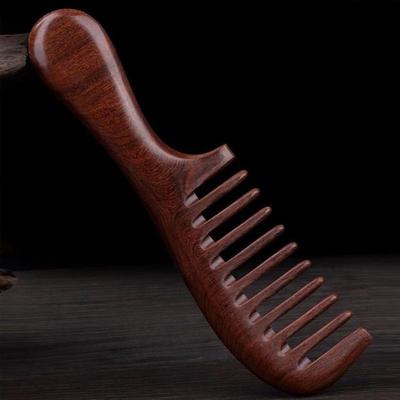  Pettine Antistatico a Denti Larghi in Sandalo per la Prevenzione della Caduta dei Capelli, per Arricciare e per la Permanente
