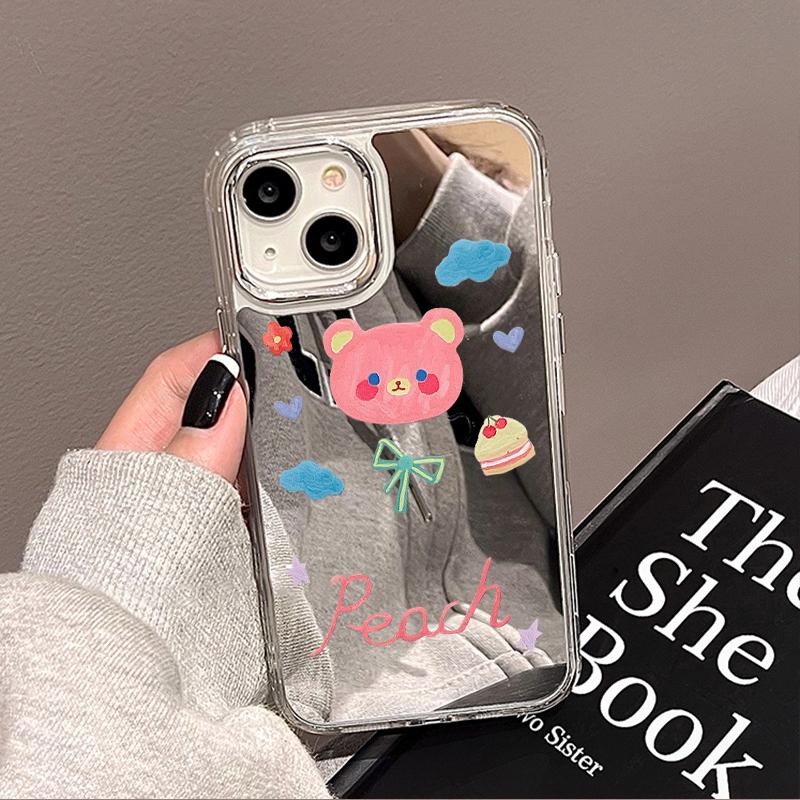 Mobile Phone Cases for iPhone 11 13 XR 15 Pro Max 12 14 Pro Max Case iPhone 16 XS Max Mirror Protective Case Mirror Exquisite Cartoon Waterproof