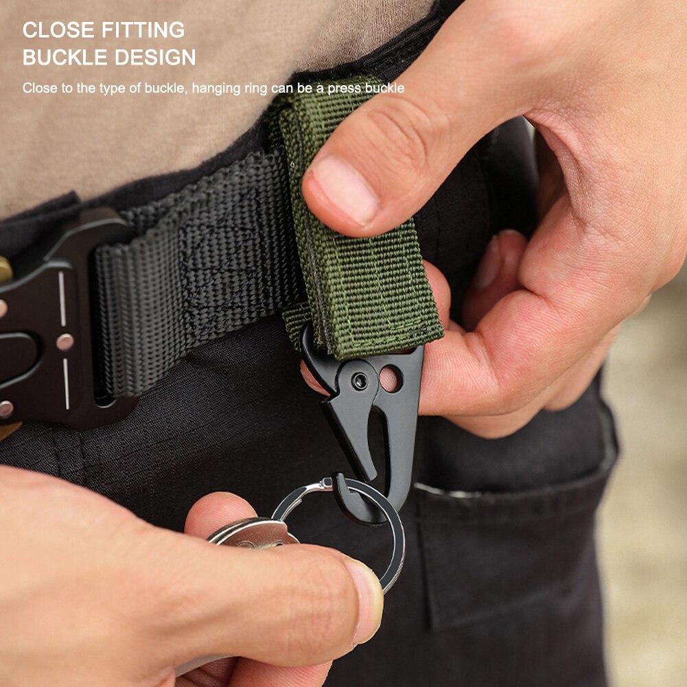 Outdoor Climbing Camping Tactical Hanging Buckle Molle Nylon Webbing Belt Triangle Buckle Tool Accessory Carabiner