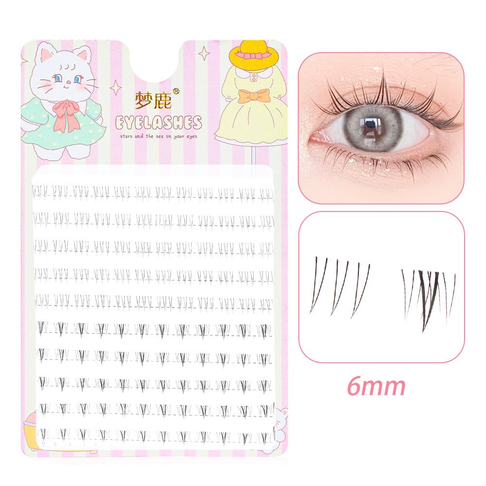 Menglu 4-7mm Brown Under Lashes Little Flame Lower Eyelashes W-41 Natural Short Style Imitation Hand Painting Fake Eye Lashes