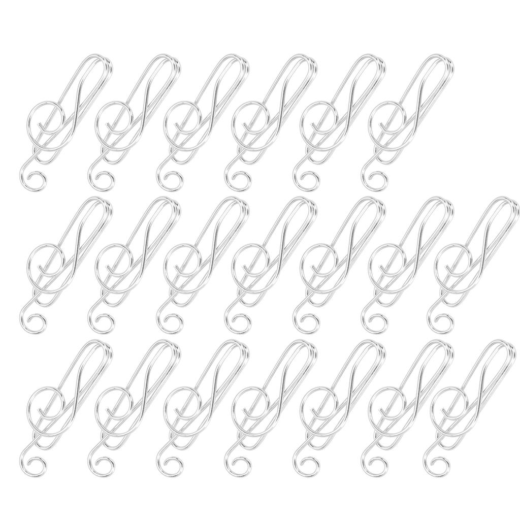 20 st Musikalisk Not Pappersklämma Musikpärm Form Kreativitet Modellering Metall Hantverksmaterial Silver