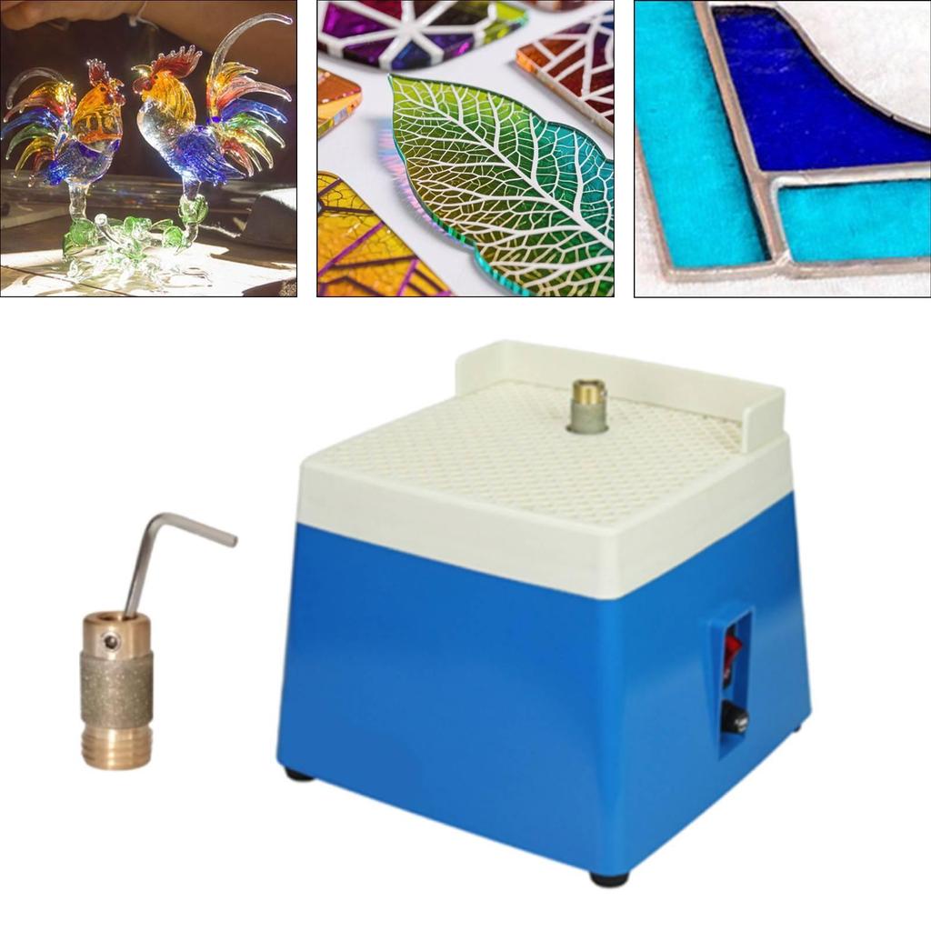 Stained Glass Grinder Portable Mini DIY Grinding Tool for Home Corner Studio Blue