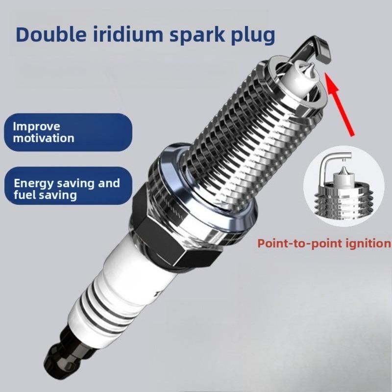 Double Iridium Spark Plugs, Compatible with Chevrolet, High Performance Auto Parts for Enhanced Engine Efficiency and Improved 1