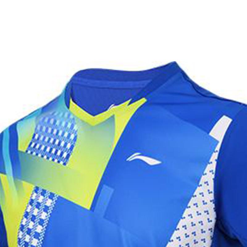 Li Ning Badminton Collection T Shirt Crystal Blue Kids' AAYS066-2
