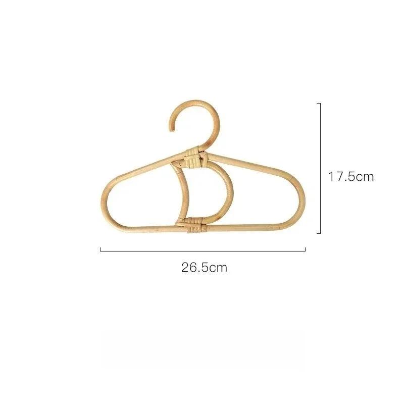 Rattan Hanger Rattan Wall Hooks Kids Garments Organizer Rack Clothes Hat Hanging Hook Kids Room Clothing Storage Decor Hangers
