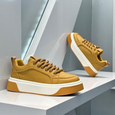 Heren Casual Skateschoenen Platte Zool, Dikke Zool Comfortabel voor Alle Seizoenen Modieus en Relaxed Zachte Zool Minimalistische Stijl