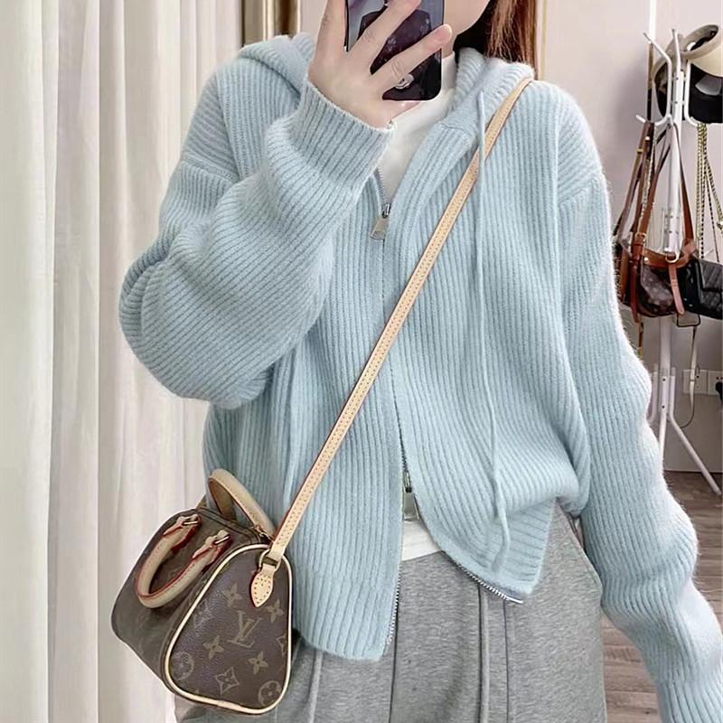 

DAFIFY Женская мода повседневная осень-зима однотонный принт длинный рукав с капюшоном свитера Size: One Size